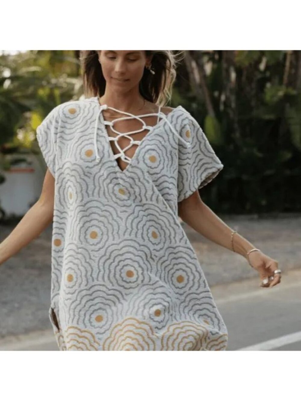Sand Cloud Cover Up Flower Terry OS Turkish Cotton
